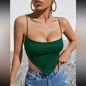 Green bandanna fairy style open back top